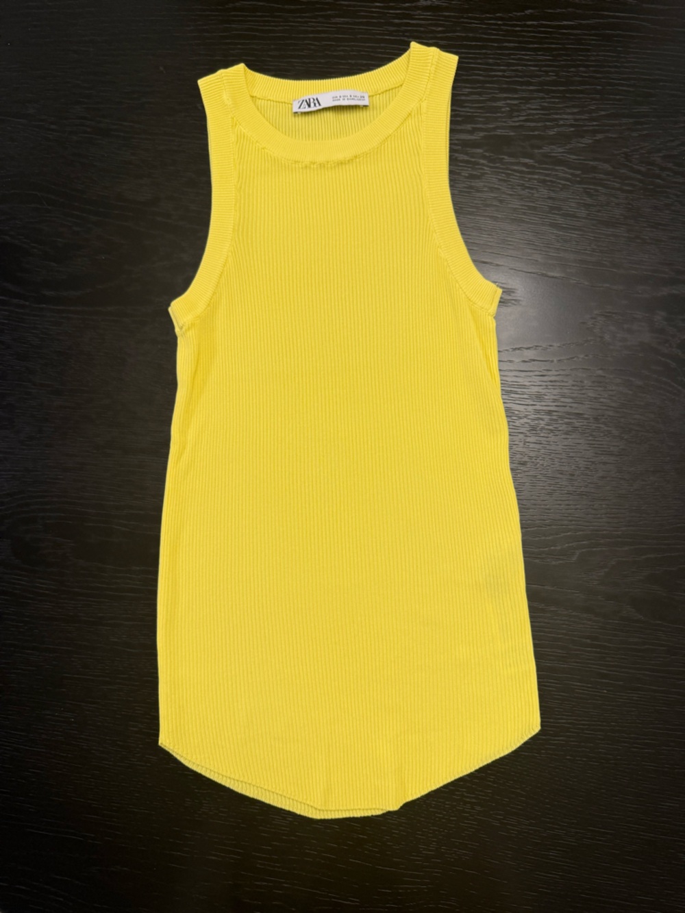 Zara Yellow Ribbed Tank Top